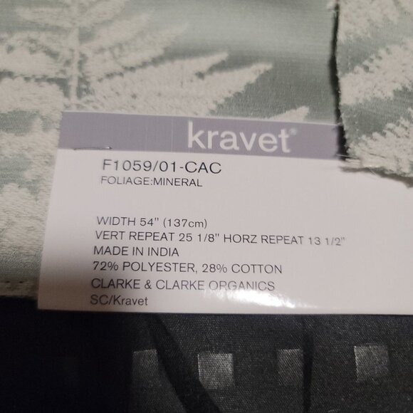 6 Kravet Fabric Remnants  White Greens Assorted See Description for Sizes - Picture 6 of 10